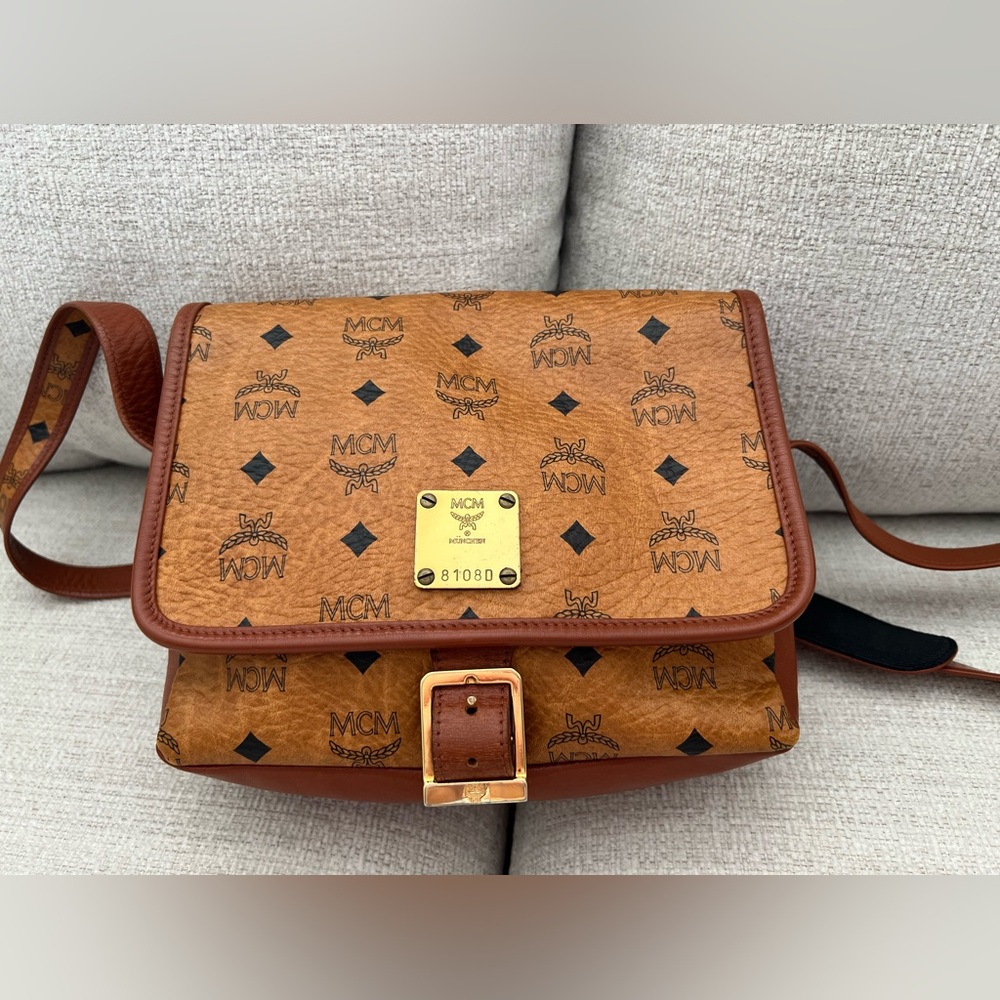 Authentic MCM Visetos Leather Shoulder Bag